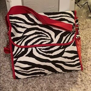Zebra red diaper bag